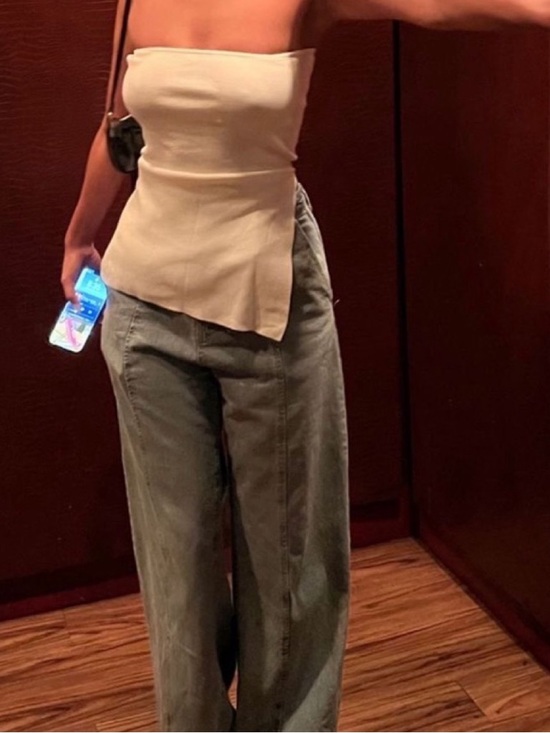 Source Unknown Tops - Source Unknown Long slit bandeau in powder